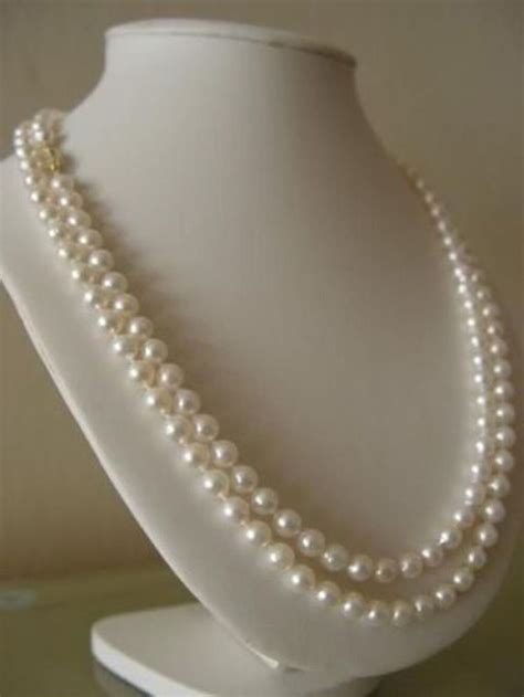 Genuine 7 8mm White Akoya Cultured Pearl Necklace 50 Ebay White