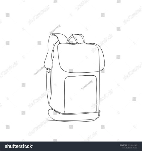 Continuous Line Drawing Backpack Illustration Vector Stock Vector