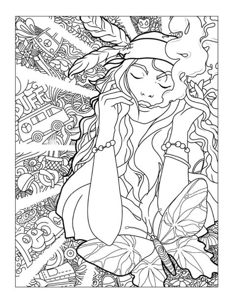 30 Page Psychedelic Trippy Adult Coloring Book Digital Etsy España