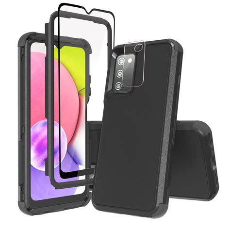 Xhy Samsung Galaxy A03S Case With Screen And Lens Protector Military