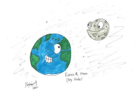 Earth and Moon (In My Style) by Ben111ANA on DeviantArt