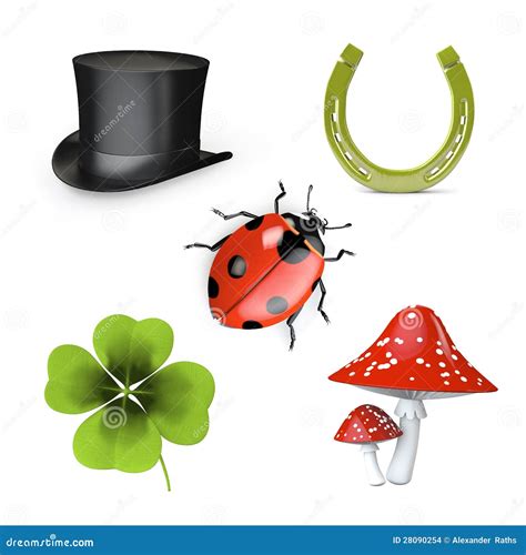 3d Collection Of Good Luck Symbols Stock Images - Image: 28090254