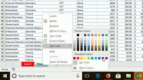 Ms Excel How To Change Color Of Worksheet Tab Youtube Hot Sex Picture