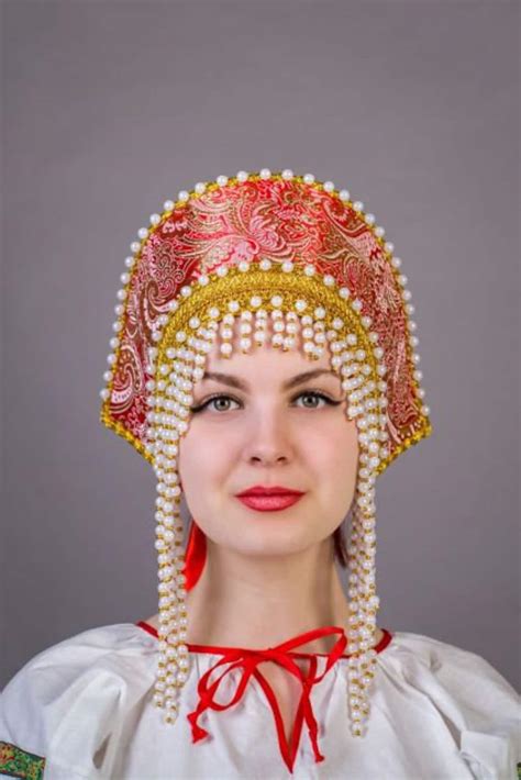 Headdress Kokoshnik Olga Russian Traditional Etsy