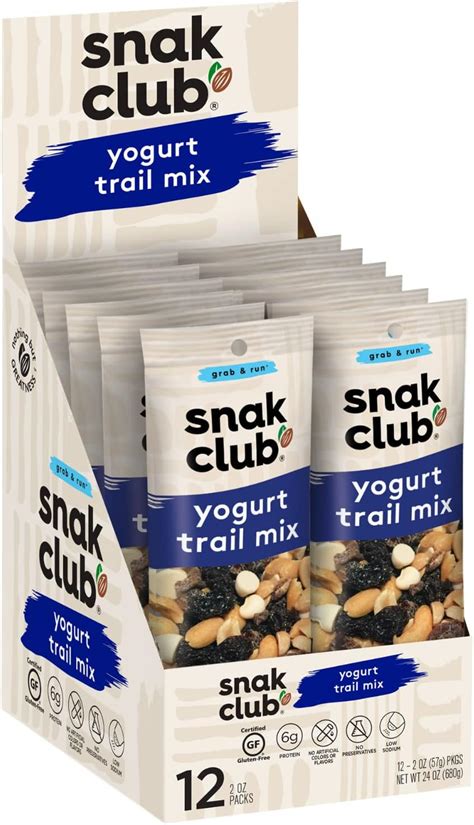 Snak Club Yogurt Trail Mix 2 Ounce Pack Of 12