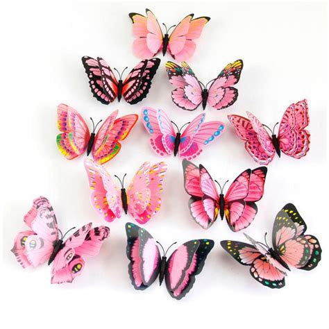 12x 3d Butterfly Wall Sticker Fridge Room Decor Decal Applique