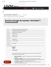 De Revisar Entrega De Examen Actividad Automatizada Pdf