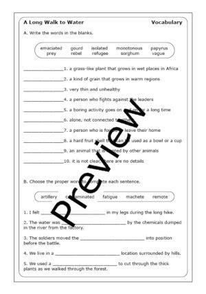 Linda Sue Park A Long Walk To Water Worksheets Made By Teachers