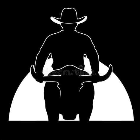 Cowboy man riding a bull stock vector. Illustration of cowboy - 275112134