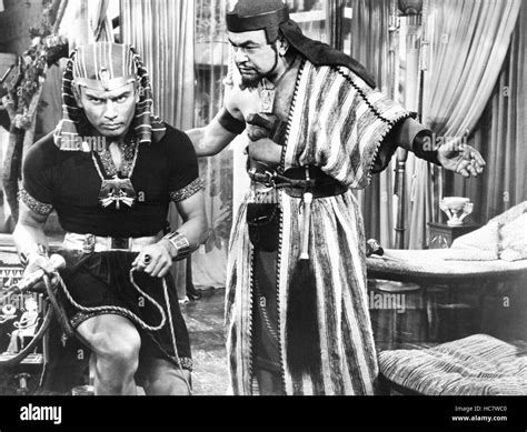 The Ten Commandments From Left Yul Brynner Edward G Robinson 1956