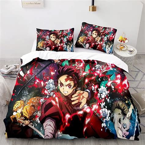 Yanww Juego De Ropa De Cama De Tres Piezas Con Estampado De Anime