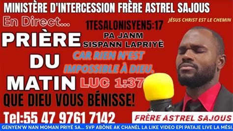 Pri Re Du Matin Lundi Avril Avec Fr Re Astrel Sajous Youtube