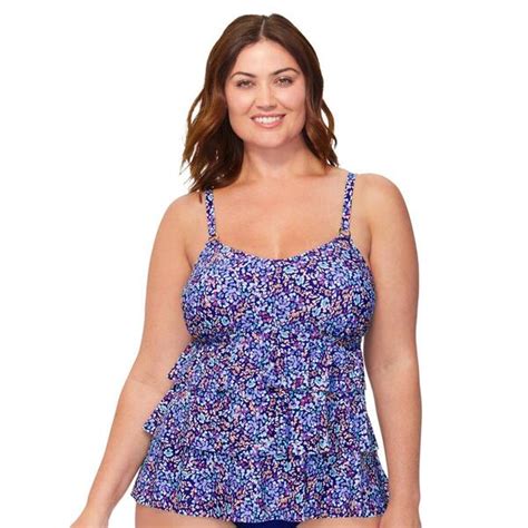 Plus Size Leilani 3 Tiered Bandini Spring Fever Swim Top Boscovs