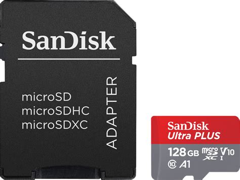 Best Buy SanDisk Ultra PLUS 128GB MicroSDXC UHS I Memory Card SDSQUSC