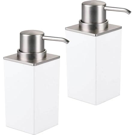 Amazon MDesign Modern Square Plastic Refillable Soap Dispenser