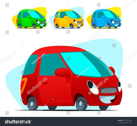 Happy Cartoon Car Vector Illustration Isolated Stock Vector Royalty