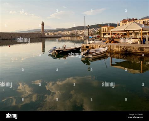 Old Venetian Harbour Harbor Rethymno Rethymnon Crete Greek