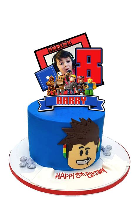 Personalised Roblox Cake Topper With Any Name Age And Your Photo