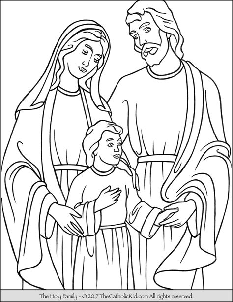 Holy Family Coloring Page - TheCatholicKid.com