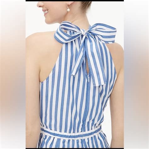 J Crew Dresses Jcrew Blue And White Striped Dress Poshmark