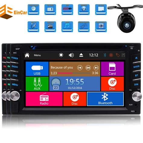 Double din Car DVD Player In dash 6.2'' Head Unit Autoradio Bluetooth ...