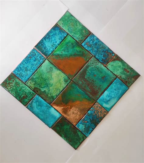 Tiles Copper Patina Verdigris Splashback Backsp Folksy