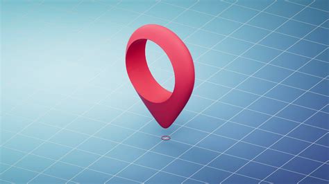 Loop animation of location mark with blue grid background, 3d rendering ...