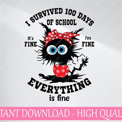 I Survived 100 Days Of School Svg Etsy