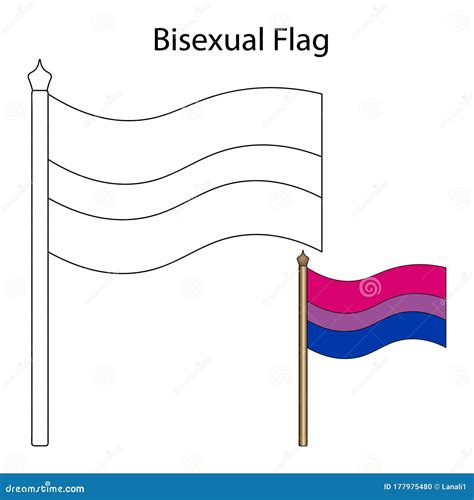 Vector Illustration Of The Flag Of Bisexual Pride Coloring Book For