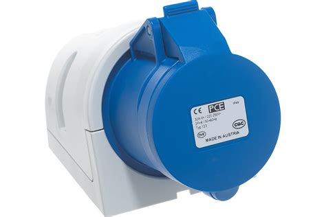Настенная розетка PCE 32А 220V 1P+N+E IP44 123-6 - выгодная цена ...