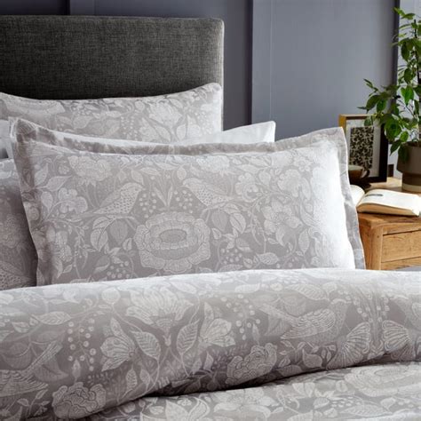 Kehlani Birds Jacquard Silver Oxford Pillowcase Dunelm