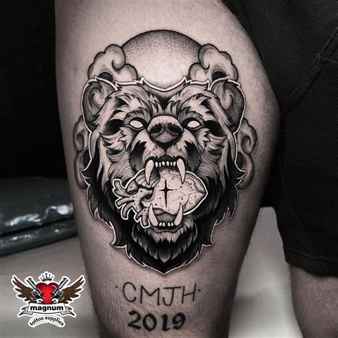 grizzly bear tattoo | Tattoo supplies, Dot work tattoo, Tattoos