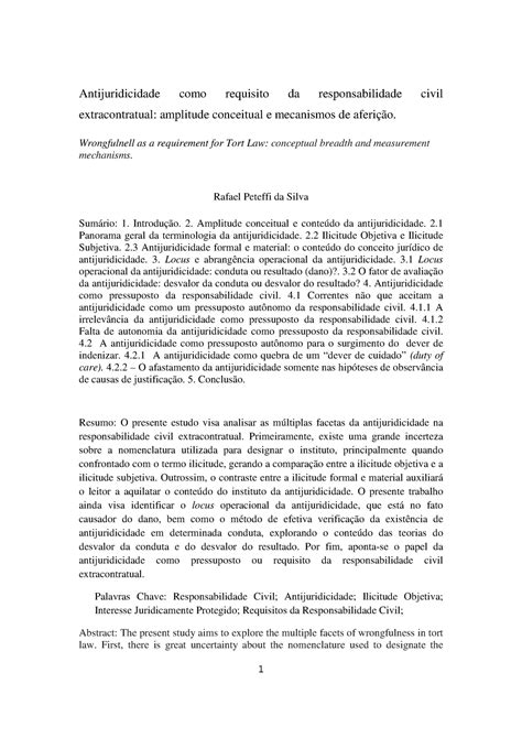 Artigo Antijuridicidade Para Rd Antijuridicidade Como Requisito Da