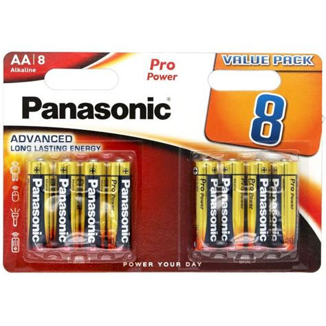 PILES LR6 ALCALINES PRO POWER AA 1 5V BL8 PANASONIC MEGA PILES