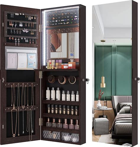 Amazon Fredees Led Jewelry Wardrobe With Tall Door Mirror