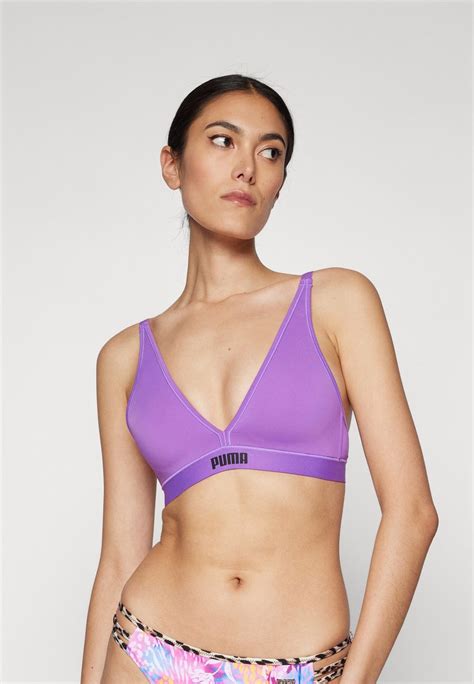 Puma Women Padded Triangle Top Triangle Bra Purple Zalando Ie