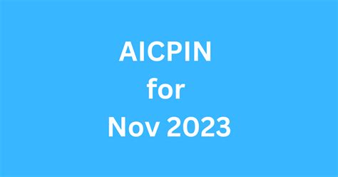 Aicpin For November 2023 I Expected Da From January 2024