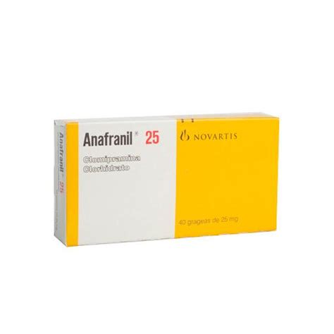 Anafranil Clomipramina 25 Mg Novartis Caja X 40 Grageas