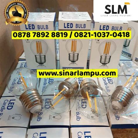 Lampu Led Bulb Filamen 2 Watt Fitting E27 Sinar Lampu Mentari