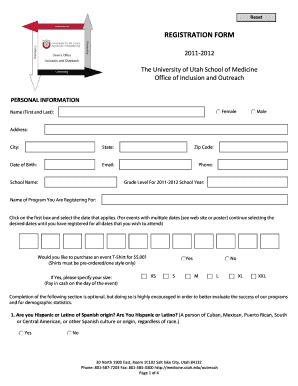 Fillable Online Medicine Utah Registration Form University Of Utah