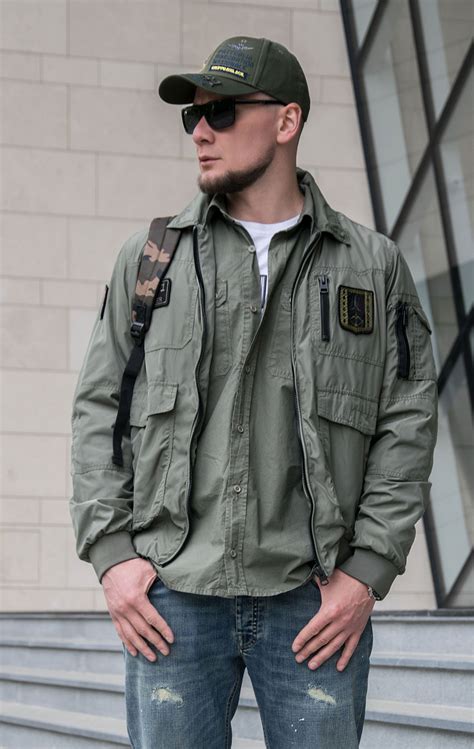 Ветровка-бомбер AERONAUTICA MILITARE big size SS 23 m/BD verde (AB 2071 ...