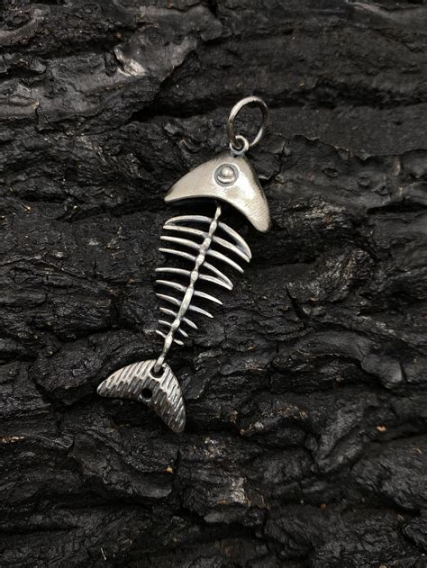 Fishbone Pendant Fish Pendant Necklace S925 Etsy