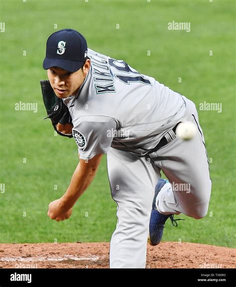 Seattle Mariners Starting Pitcher Yusei Kikuchi Delivers A Pitch During The Major League