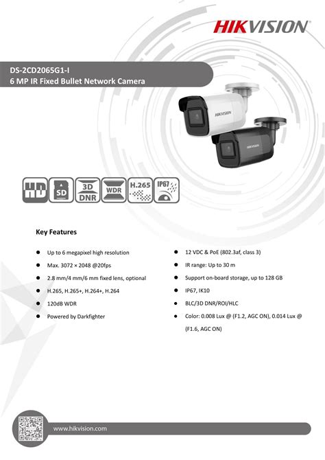 กลองวงจรปด HIKVISION EXIR Mini Bullet Camera รน DS 2CD2065G1 I