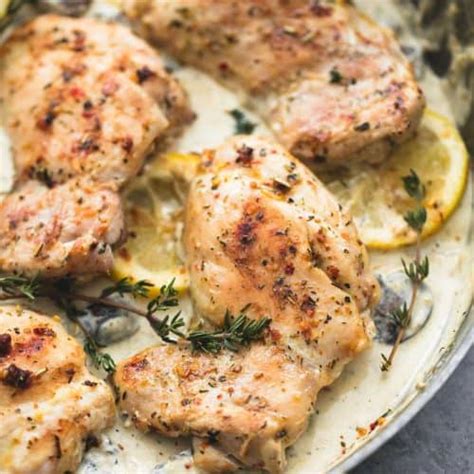 Creamy Lemon Thyme Chicken Creme De La Crumb