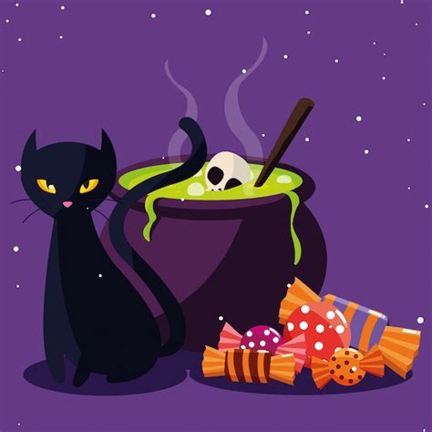 Premium Vector | Halloween cat cartoon