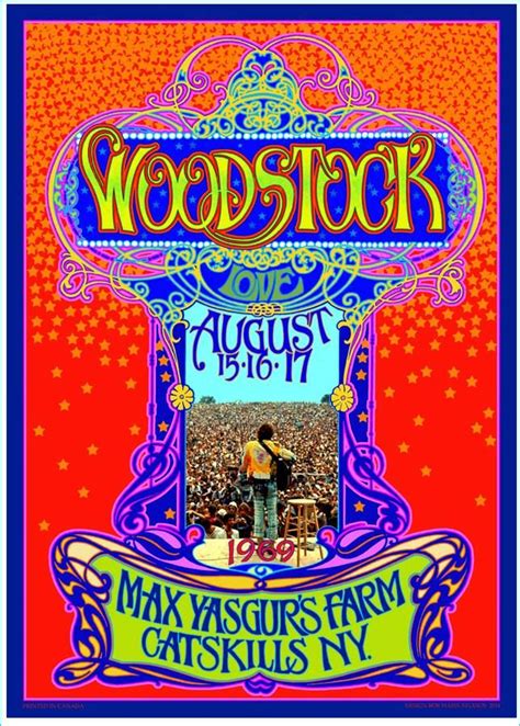 Woodstock 1969 Woodstock Poster Music Festival Poster Concert Posters