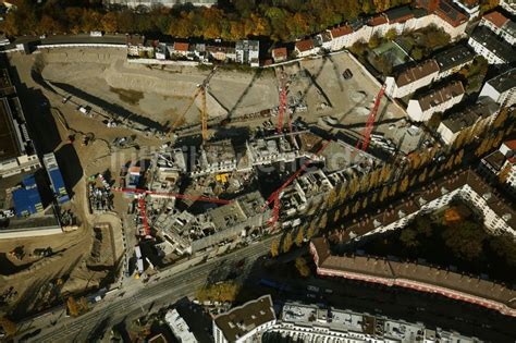 München aus der Vogelperspektive Herbstluftbild Baustelle zum Neubau