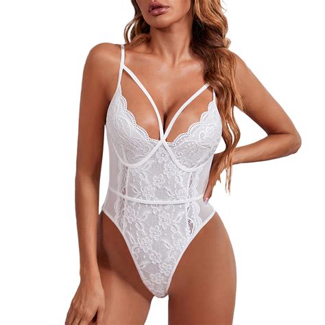 Gzea Women Fashion Print Mesh Lingerie Lace Lingerie Pieces Bodysuit