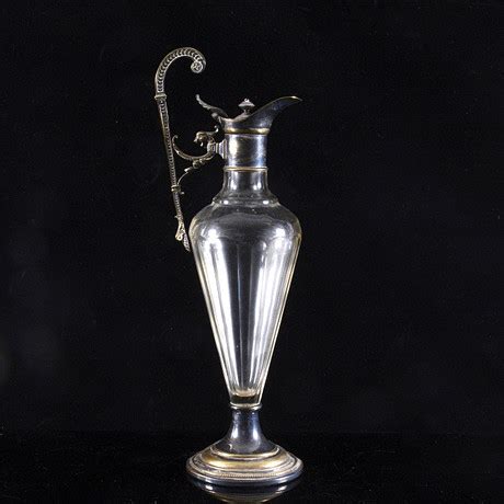 VINKANNA Nysilver Glas 1900 Tal Glas Bruksglas Auctionet